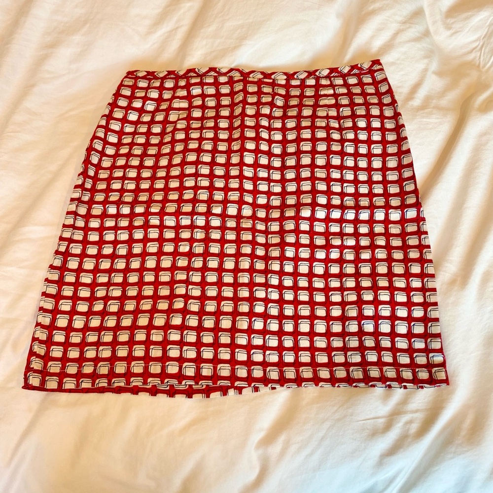 Vintage Old Navy Red and White Grid Mini Skirt
